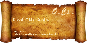 Osváth Csaba névjegykártya