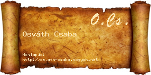 Osváth Csaba névjegykártya