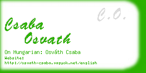 csaba osvath business card