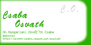 csaba osvath business card